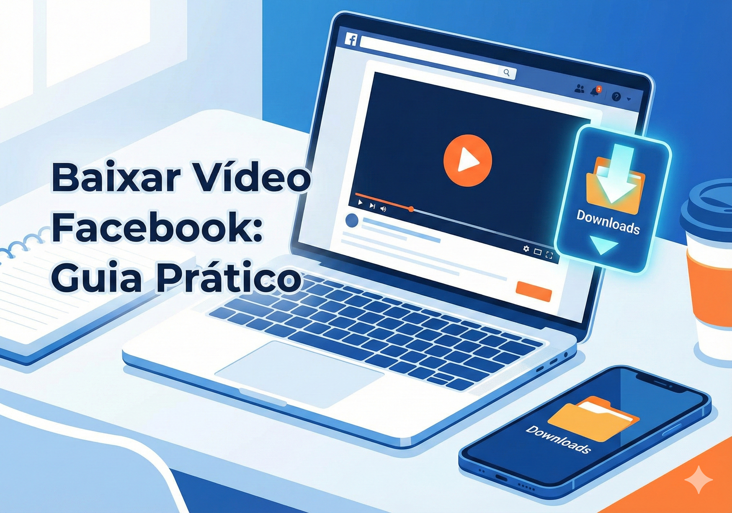 Computador mostrando vídeo do Facebook