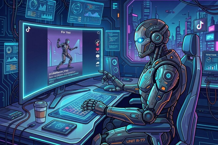 robot scrolling your TikTok account